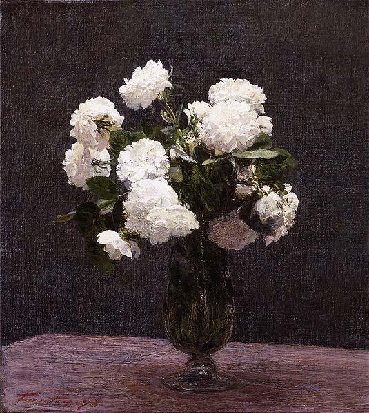 Henri Fantin-Latour White Roses, Sweden oil painting art
